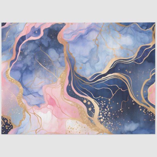 カラフル大理石インクアートティッシュペーパー 薄葉紙 (正面)