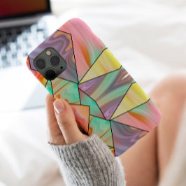 カラフル大理石ピンクパープルブルーモダンエステティック iPhone 13 PRO MAXケース