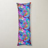 カラフル大衆の平和と愛 ボディピロー (裏面 (縦))