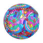 カラフル大衆の平和と愛 野球ボール (正面左)