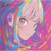 カラフル女子ステッカー｜寿司娘シール generativeai シール (正面)