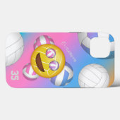 カラフル女子バレーボール絵文字 Case-Mate iPhoneケース (裏面 (横))