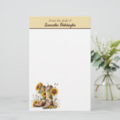 カラフル女性のカーボーイブーツとヒマワリ 便箋 (スタンド正面)