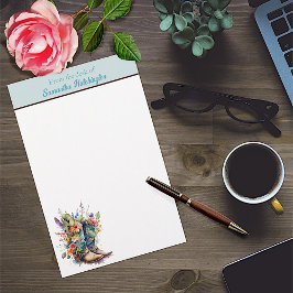 カラフル女性のカーボーイブーツとワイルドフラワー 便箋