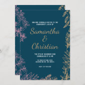 カラフル婚約ランチパーティの招待状 招待状 (正面/裏面)