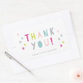 カラフル子どもたち 長方形シール (封筒)