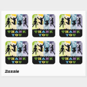 カラフル子供の誕生日ありがとう スクエアシール (シート)