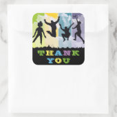 カラフル子供の誕生日ありがとう スクエアシール (バッグ)