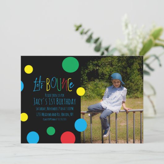 カラフル子供の誕生日ジャンプ跳ね返しボール写真 (スタンド正面)