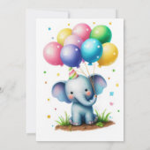 カラフル子供の誕生日パーティの招待状 招待状 (裏面)