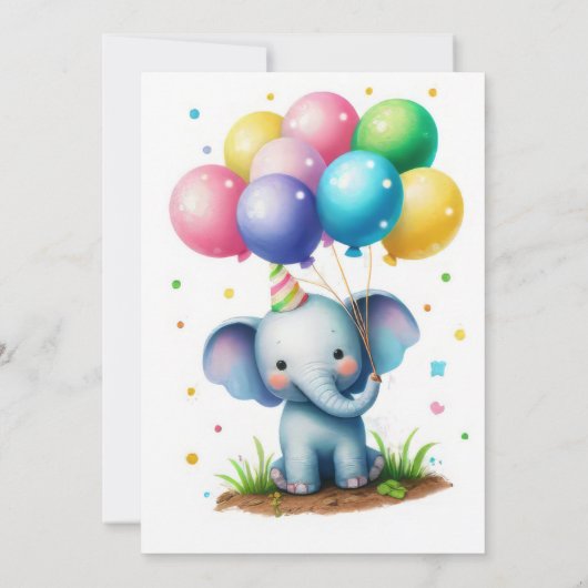 カラフル子供の誕生日パーティの招待状 招待状 (裏面)