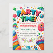 カラフル子供の誕生日パーティの招待状 招待状 (正面)