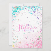 カラフル子供の誕生日パーティの招待状 案内状 (裏面)