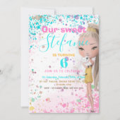 カラフル子供の誕生日パーティの招待状 案内状 (正面)