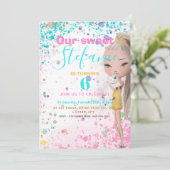 カラフル子供の誕生日パーティの招待状 案内状 (スタンド正面)