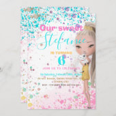 カラフル子供の誕生日パーティの招待状 案内状 (正面/裏面)