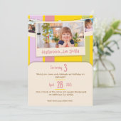 カラフル子供の誕生日招待カード 招待状 (スタンド正面)