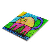 カラフル子猫抽象芸術デジ絵画タル タイル (側面)