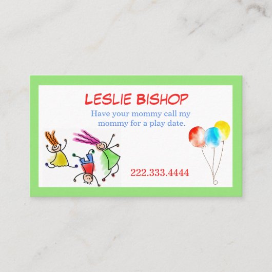 カラフル子遊日付カード コーリングカード (正面)