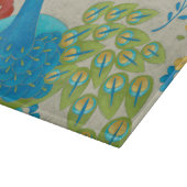 カラフル孔雀と花 カッティングボード (角)