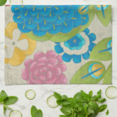 カラフル孔雀と花 キッチンタオル (折り畳み)