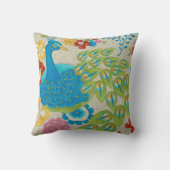 カラフル孔雀と花 クッション (裏面)