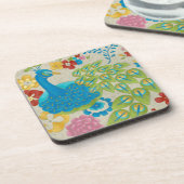カラフル孔雀と花 コースター (左側)