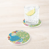 カラフル孔雀と花 コースター (側面)