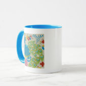 カラフル孔雀と花 マグカップ (正面左)