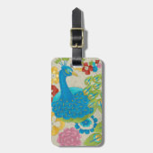 カラフル孔雀と花 ラゲッジタグ (正面縦)