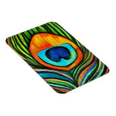 カラフル孔雀の火の絵画鳥 マグネット (右側)