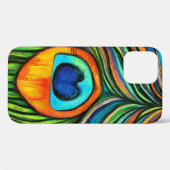 カラフル孔雀の火の絵画鳥 Case-Mate iPhoneケース (裏面 (横))