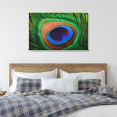 カラフル孔雀の羽毛イメージを使用したキャンバス印刷 キャンバスプリント (インサイチュ (寝室))