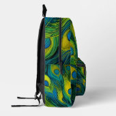 カラフル孔雀の羽 プリントバックパック (左)