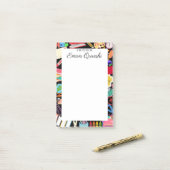 カラフル学校用品パーソナライズされた先生 ポストイット (デスク上)