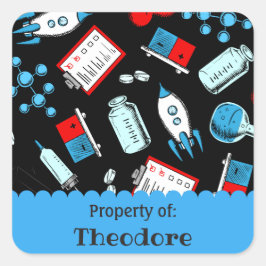 カラフル学術パタパーソナライズされたーン スクエアシール