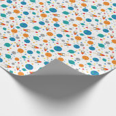 カラフル宇宙アドベンチャーキッズパターン – ロケット弾， P ラッピングペーパー (角)