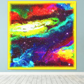 カラフル宇宙アー買ト キャンバスプリント (インサイチュ (ウッドフロア))