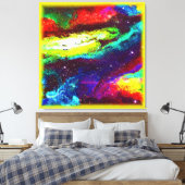 カラフル宇宙アー買ト キャンバスプリント (インサイチュ (寝室))