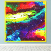 カラフル宇宙アー買ト キャンバスプリント (インサイチュ (ウッドフロア))