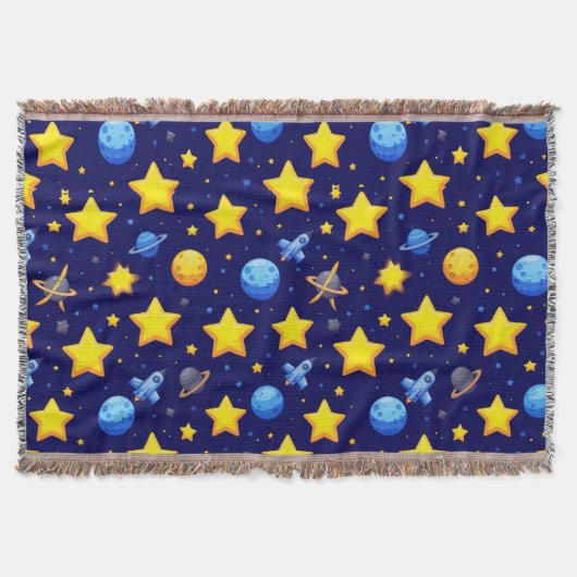 カラフル宇宙冒険 スローブランケット (正面)