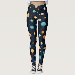 カラフル宇宙惑星パターン レギンス