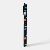 カラフル宇宙惑星パターン iPhone 15ケース (左側面)