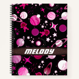 カラフル宇宙惑星銀河系星パターン ノートブック
