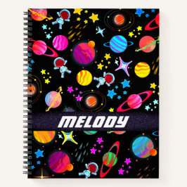 カラフル宇宙惑星銀河系星パターン ノートブック