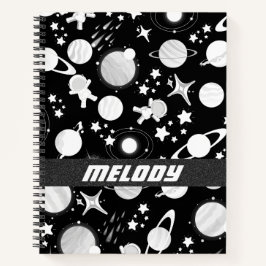 カラフル宇宙惑星銀河系星パターン ノートブック