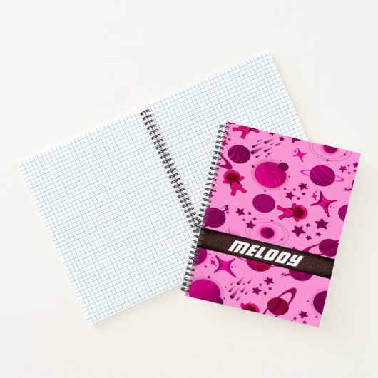 カラフル宇宙惑星銀河系星パターン ノートブック (内部)