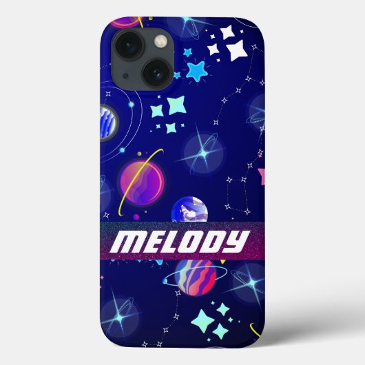 カラフル宇宙惑星銀河系星パターン Case-Mate iPhoneケース (裏面)