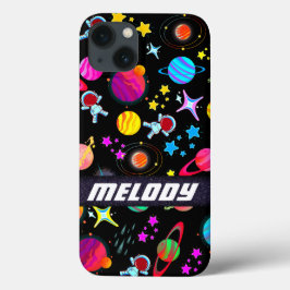 カラフル宇宙惑星銀河系星パターン iPhone 13ケース