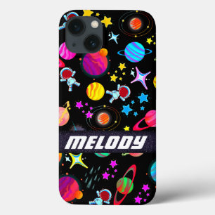 カラフル宇宙惑星銀河系星パターン iPhone 13ケース